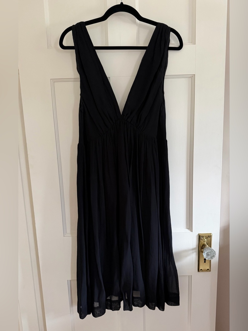 🕶️ Kate Moss for Topshop black chiffon-like lined dress. Size 14.